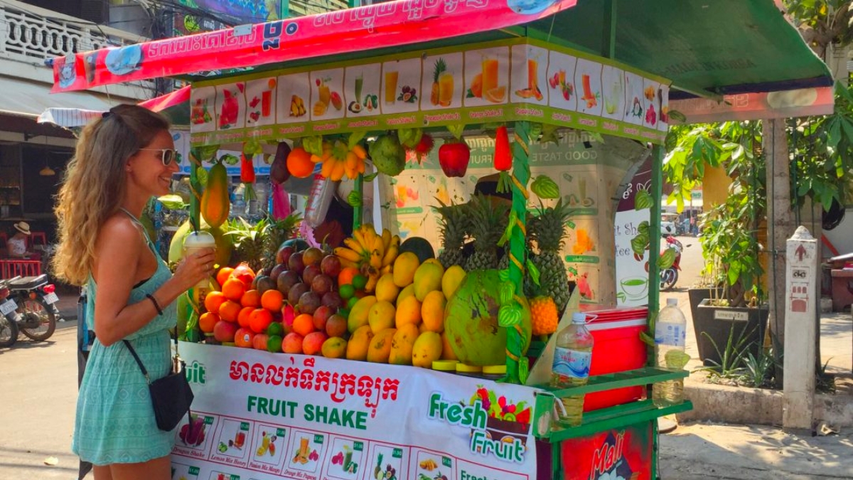 There Are Many Fresh Juice Stall Along The Street