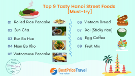Top 9 Tasty Hanoi Street Foods [Must-try]