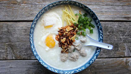 Typical foods for a local breakfast in Thailand