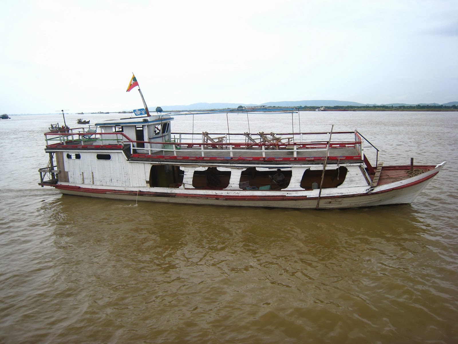 Travelling to Mandalay by river boat 
