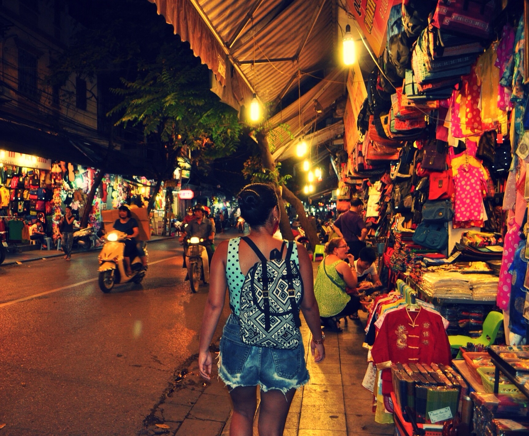 Stroll on Hanoi Street at Night