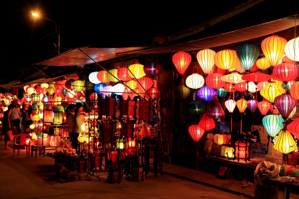 Colorful lanterns at night market