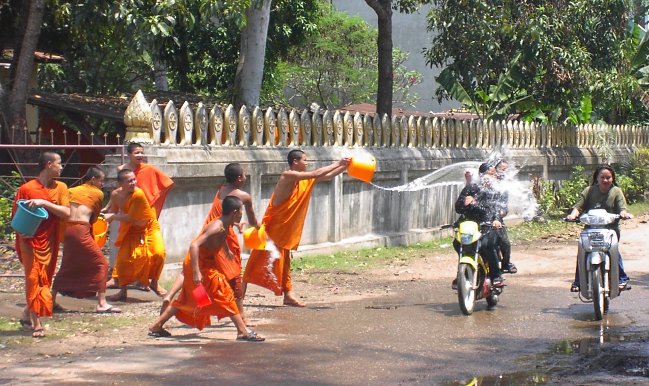 Water throwing in New Year Festival