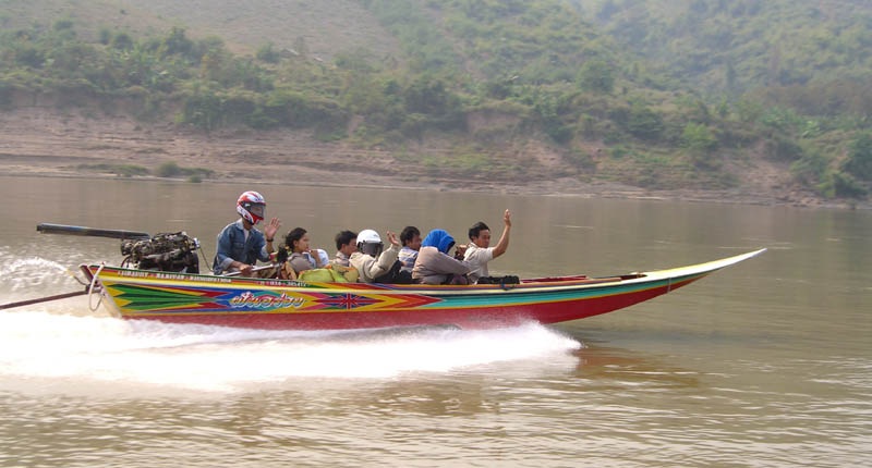 Speed boat on Mekong River