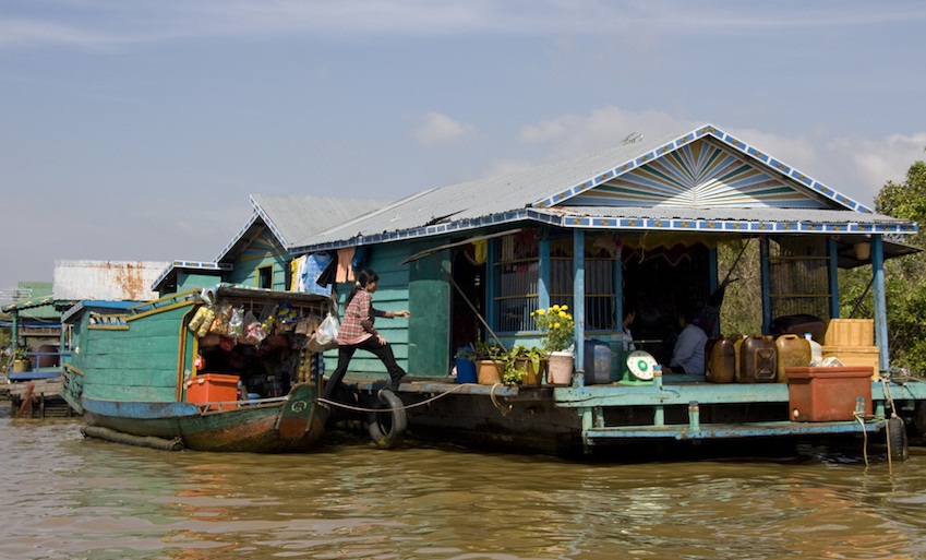 Floating Village in Tonle Sap Lake Area
