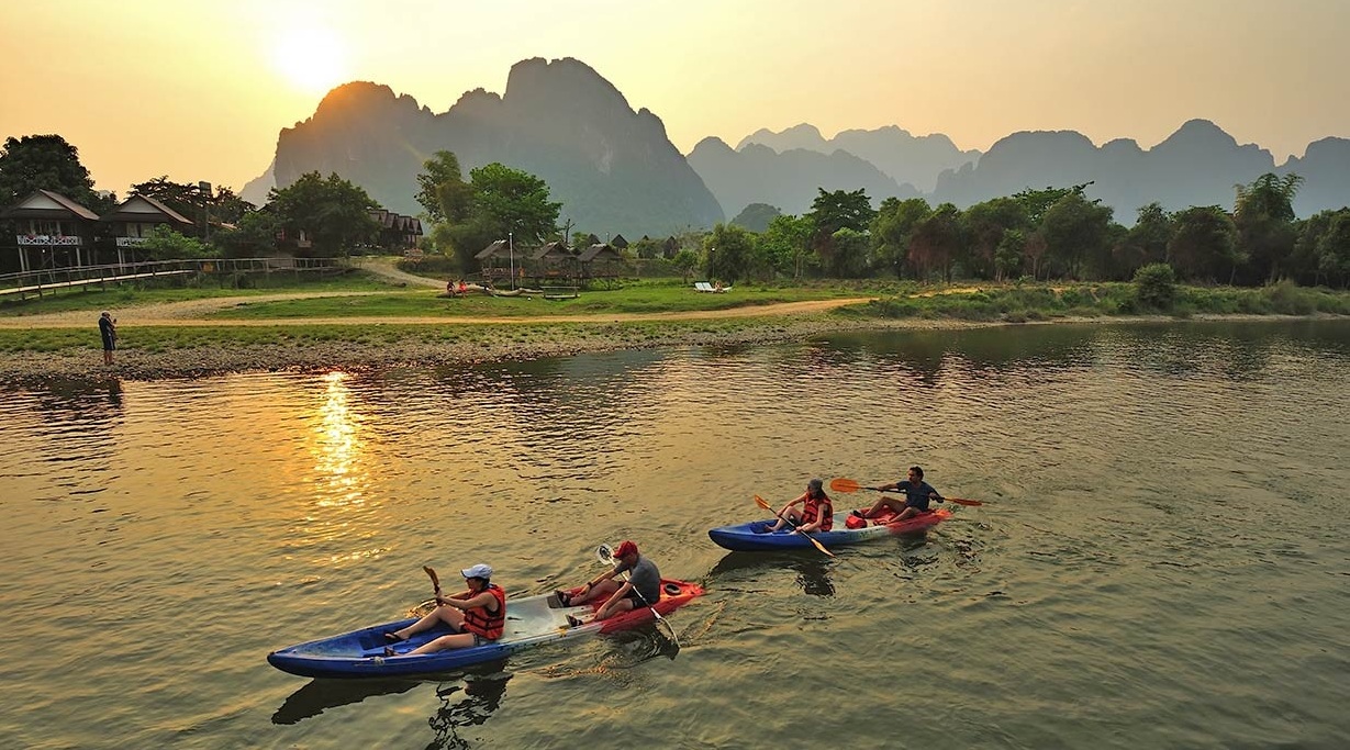 Kayaking on Nam Song River