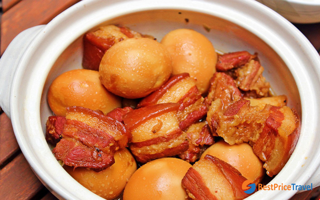 Chinese Braised Pork with Egg - traditional food for tet holiday in southern vietnam