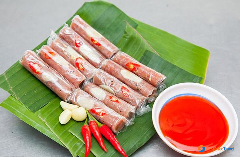 Nem Chua - Fermented Pork Roll - side dish for tet holiday