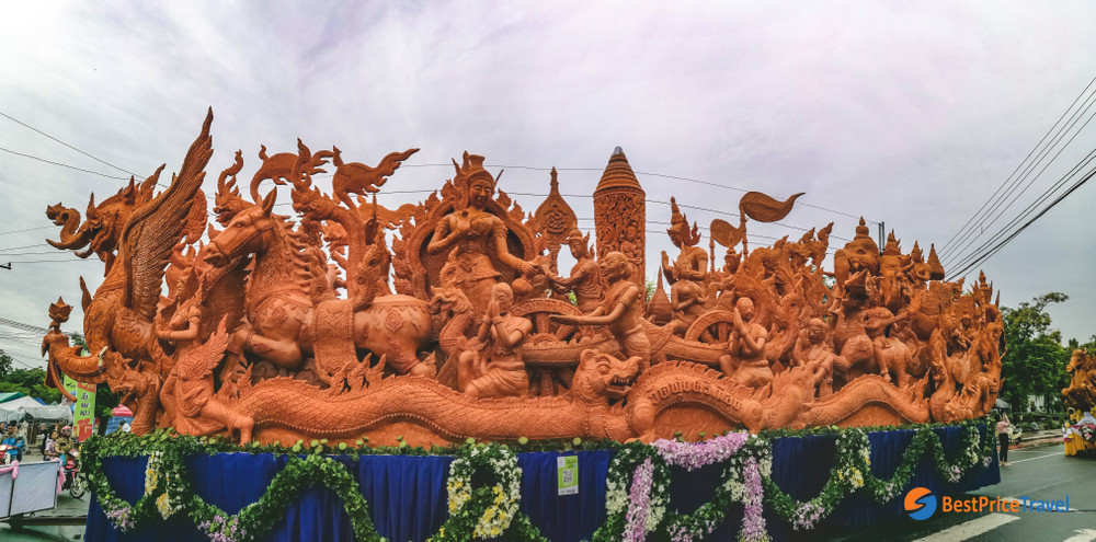 Carved candle in Khao Phansa Festival