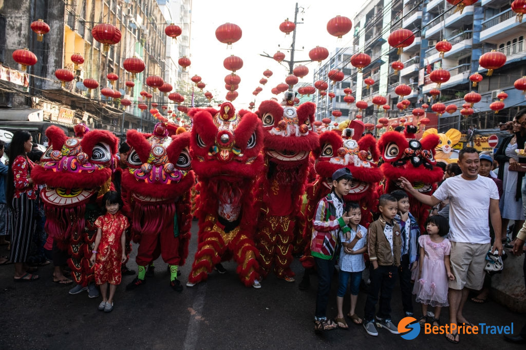 Yangon Chinatown on Lunar New Year Day