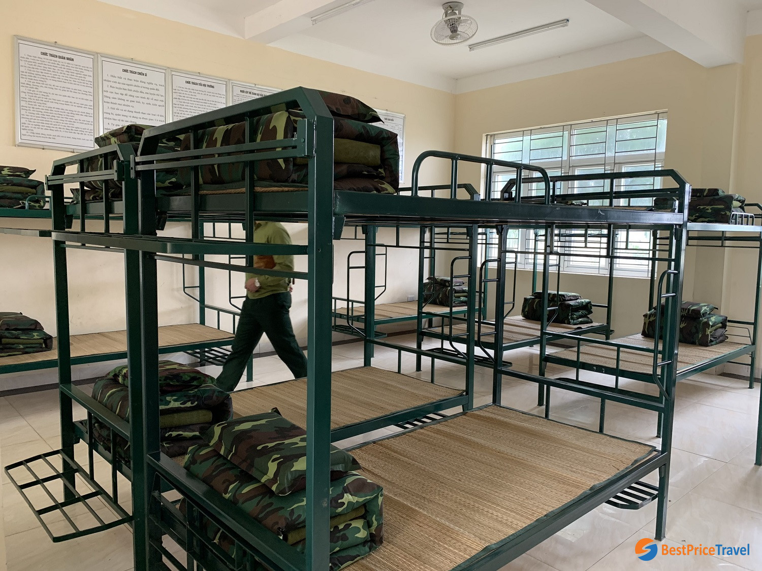 shared room in military barrack's isolation region