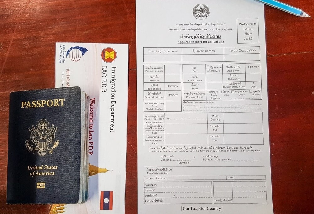 Laos visa on arrival form