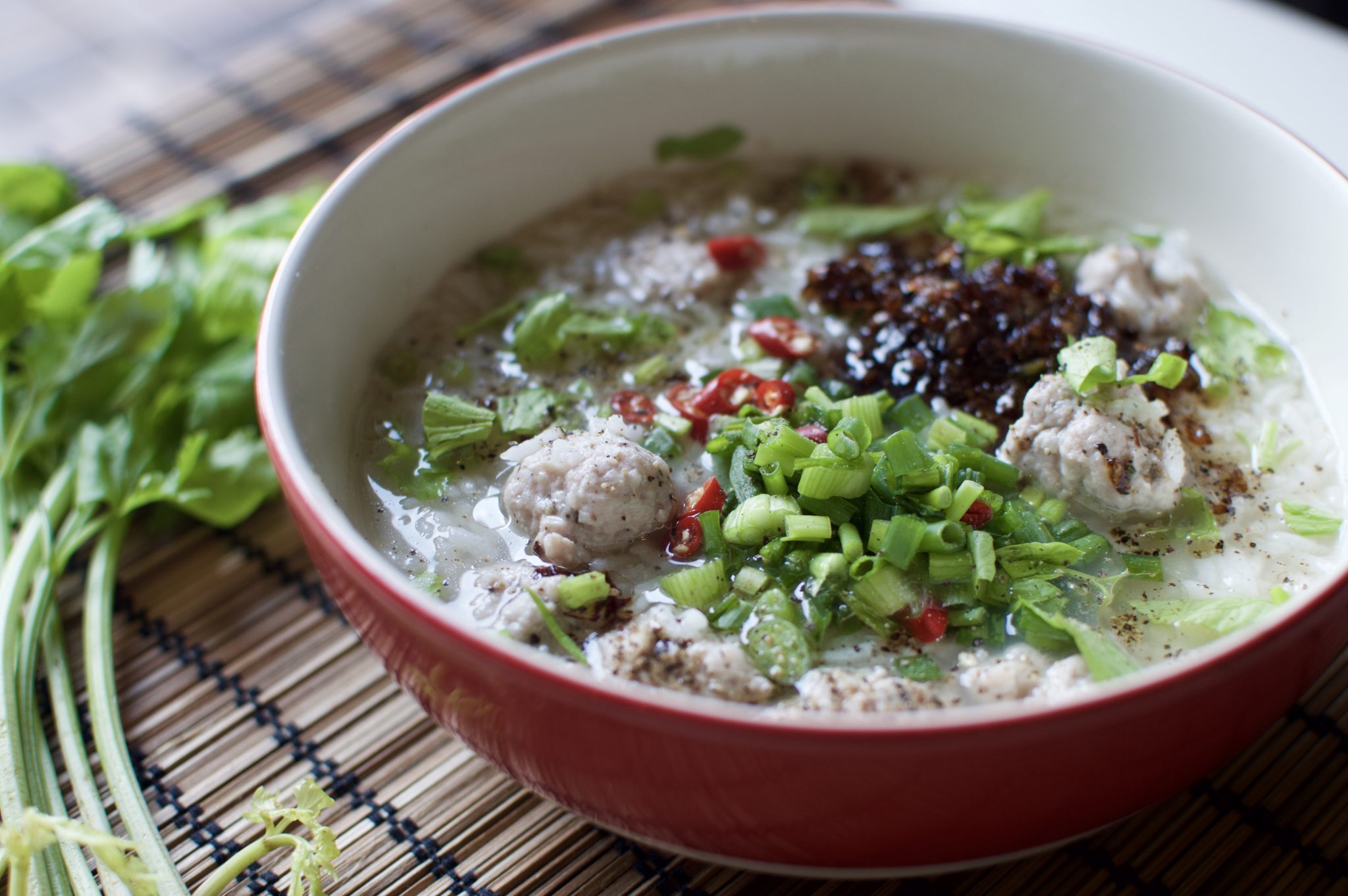 Khao Tom - Typical foods for a local breakfast in Thailand