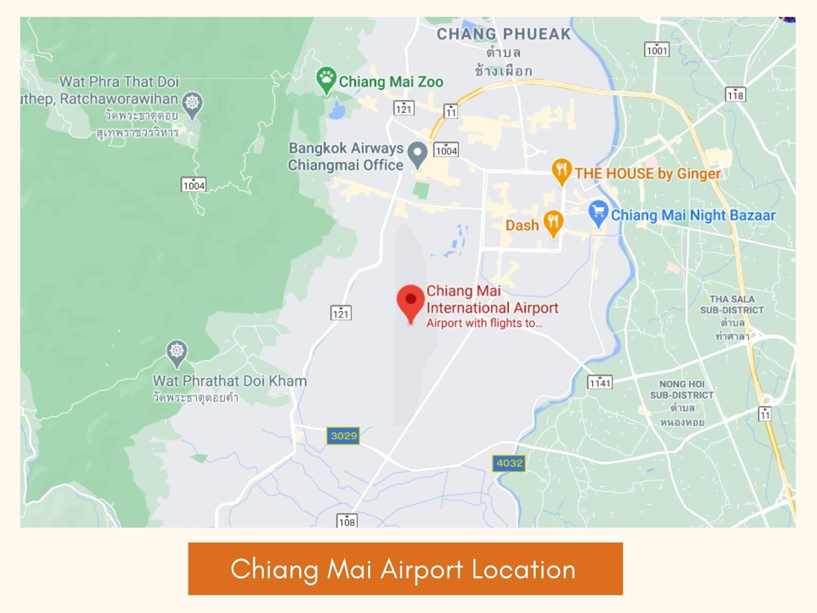 Chiang Mai Airport location