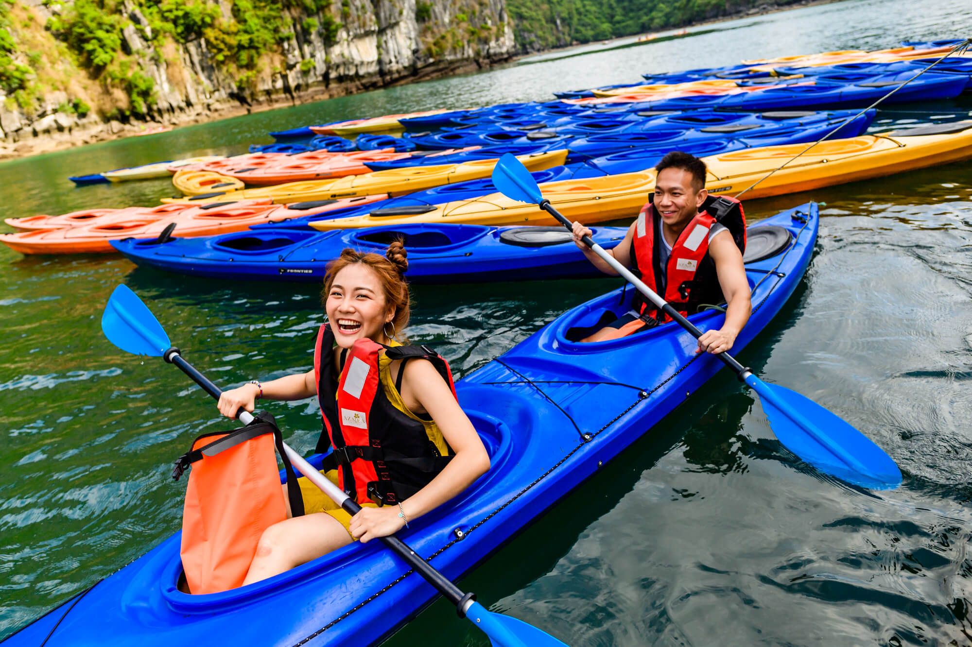 Kayaking in Halong
