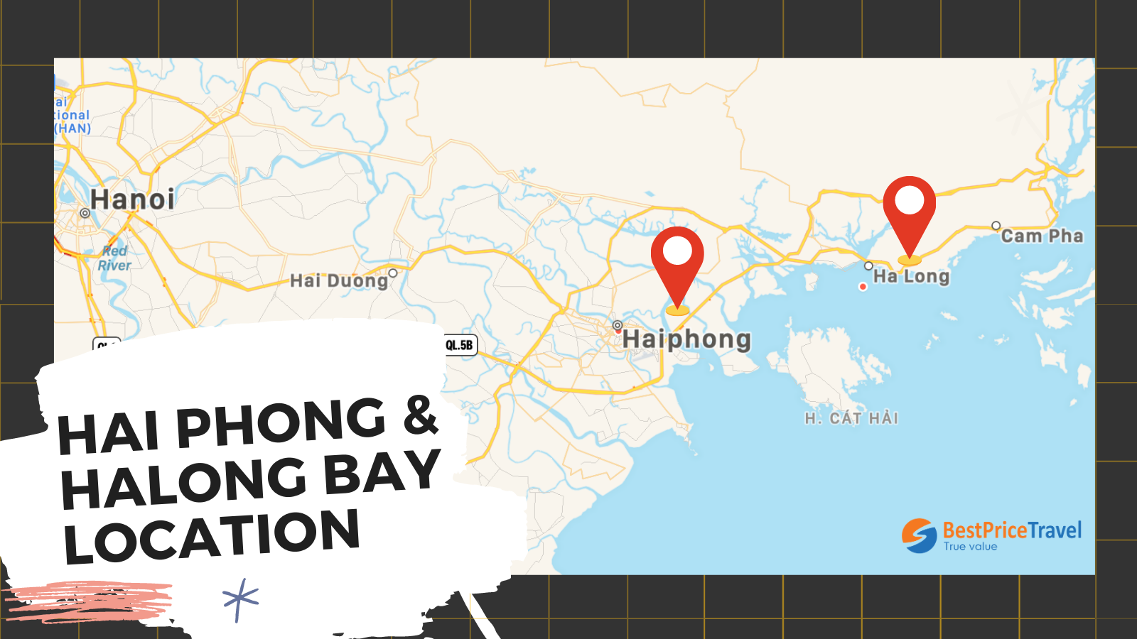 Hai Phong and Halong Bay location 
