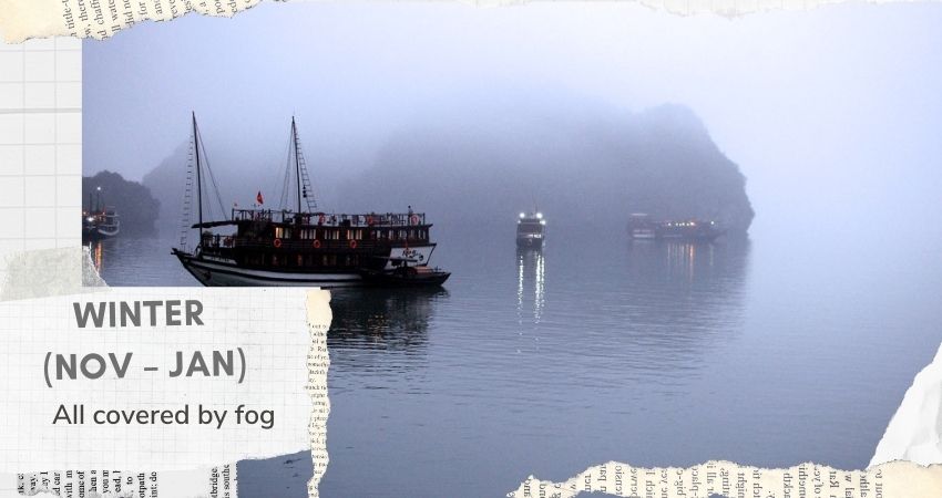 Halong Bay in fog