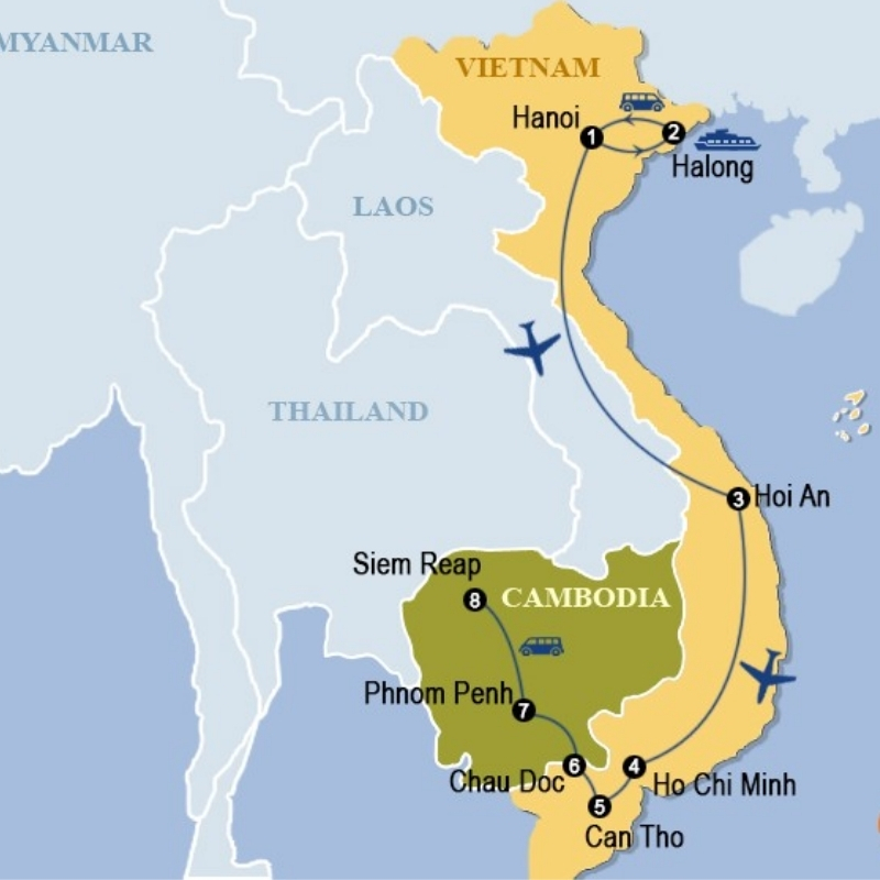 Vietnam Cambodia Maps