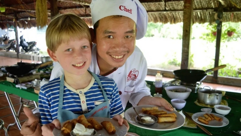 Vietnam cooking class with kids
