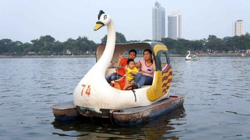 Swan ride on West Lake