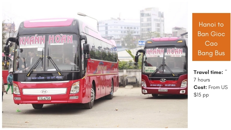 Hanoi to Ban Gioc Cao bang  bus