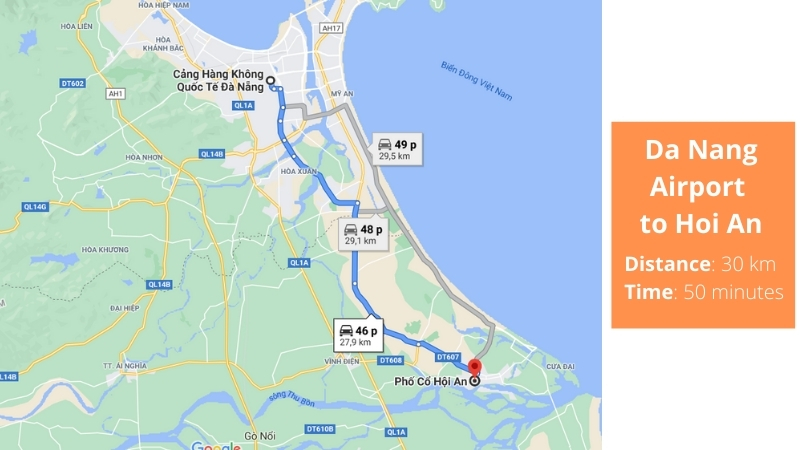 How much is a grab from Danang Airport to Hoi An?