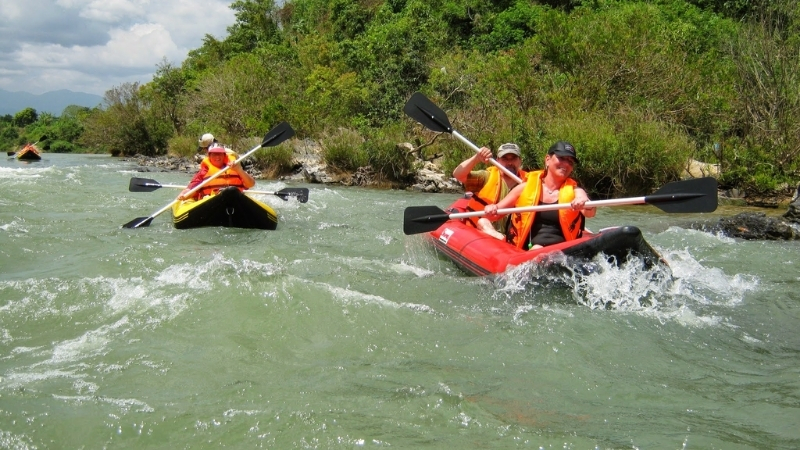 White water rafting along River in Da Lat