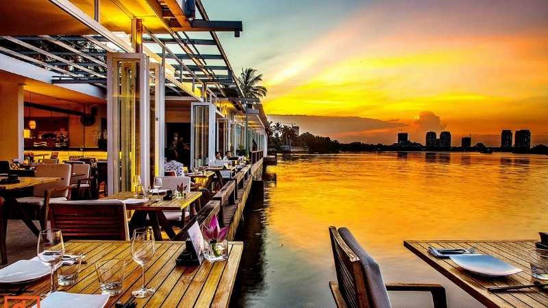 Sunset view from the Deck Restaurant Saigon