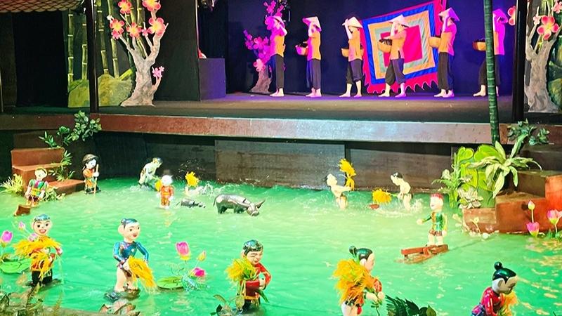 A Scene Of Hanoi Water Puppet Show In Lotus Theatre