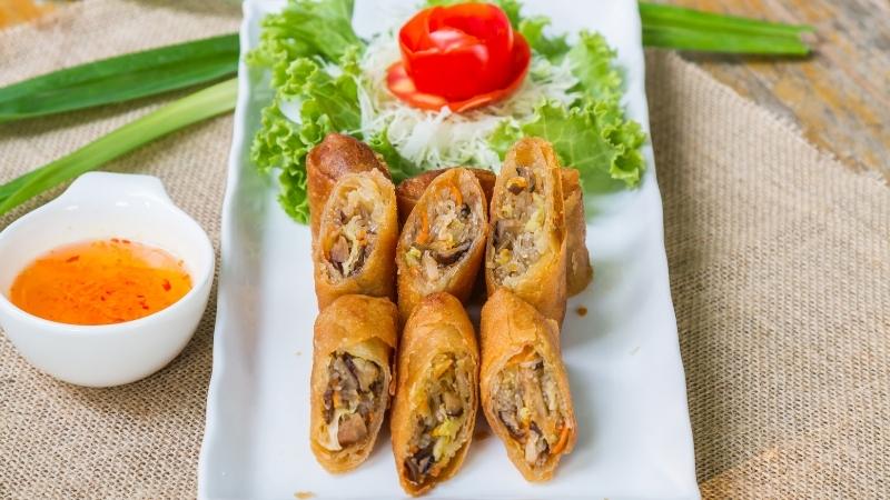 Traditional Vietnamese Food Fried Spring Rolls