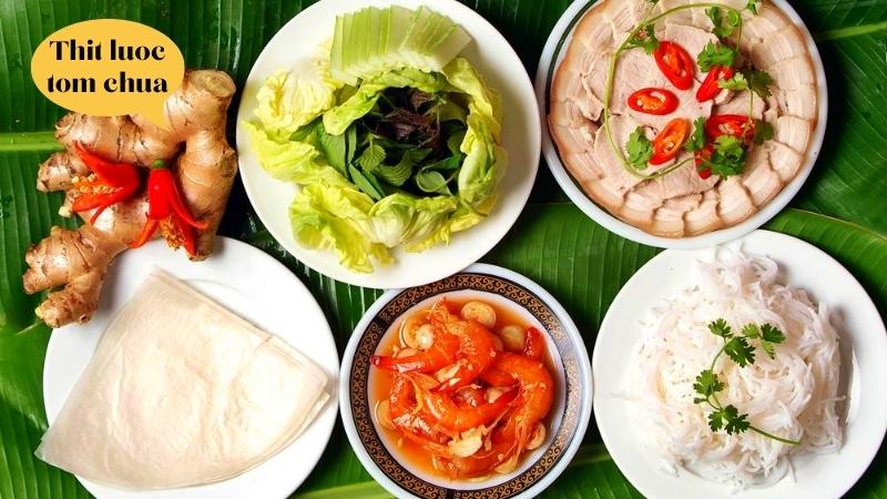 thit luoc tom chua the most delicious food in Vietnam
