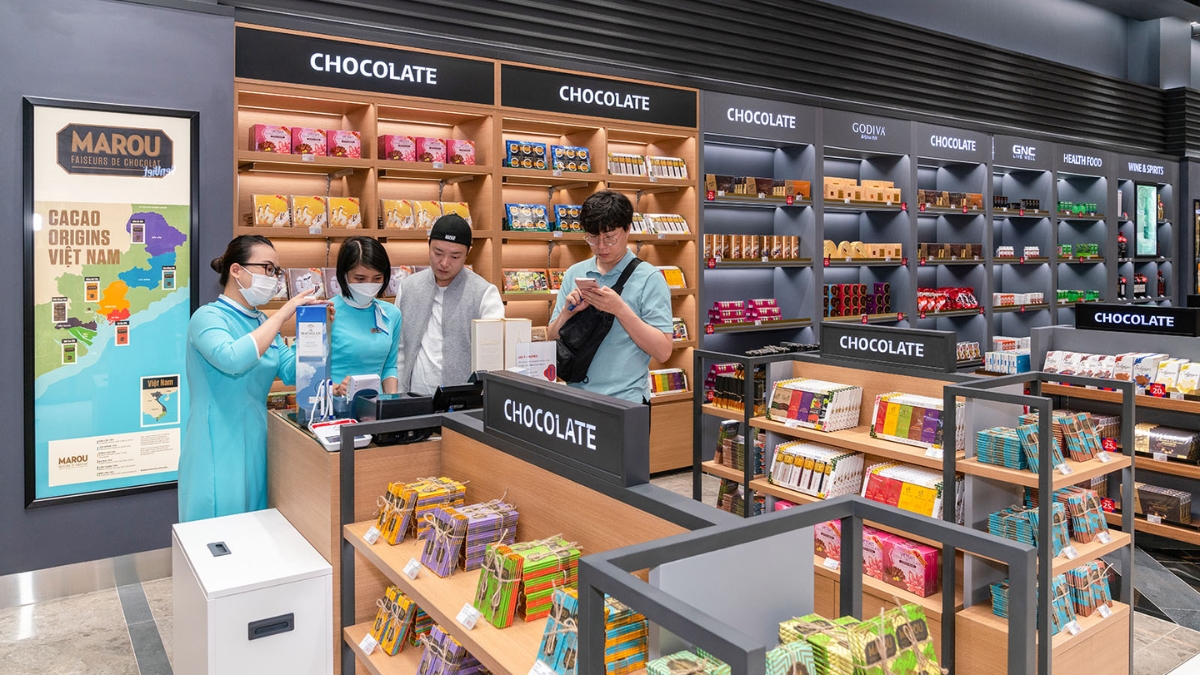 The chocolate mall stands inside the 4th Lotte Duty Free store