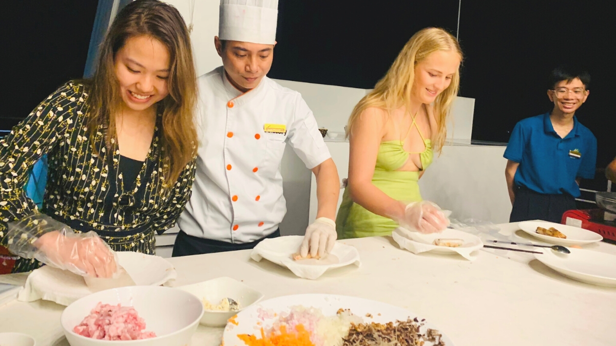 Cooking class on board with Capella cruise’s experienced chef