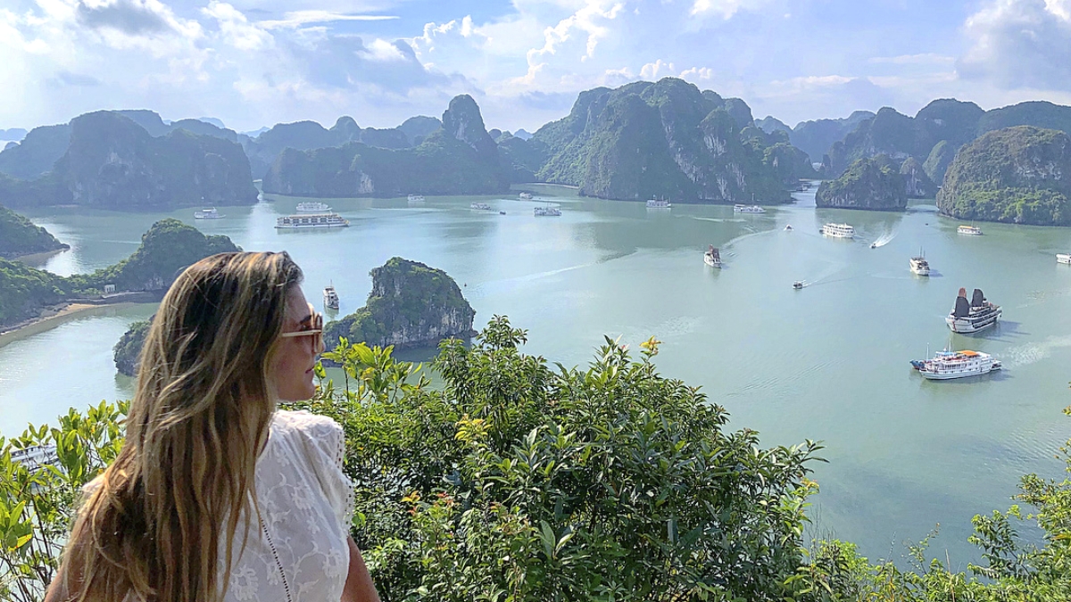 Panorama view of Halong Bay from Titov Island
