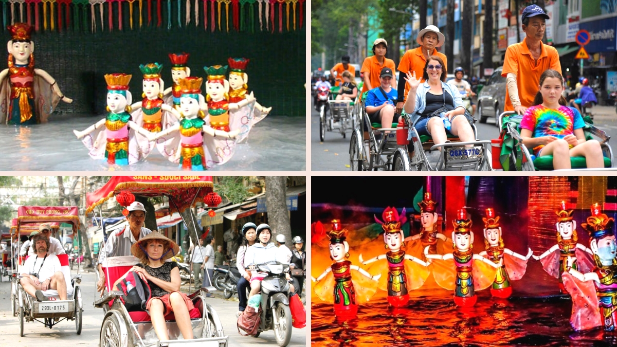 Get On A Cyclo and Watch The Traditional Water Puppet Show