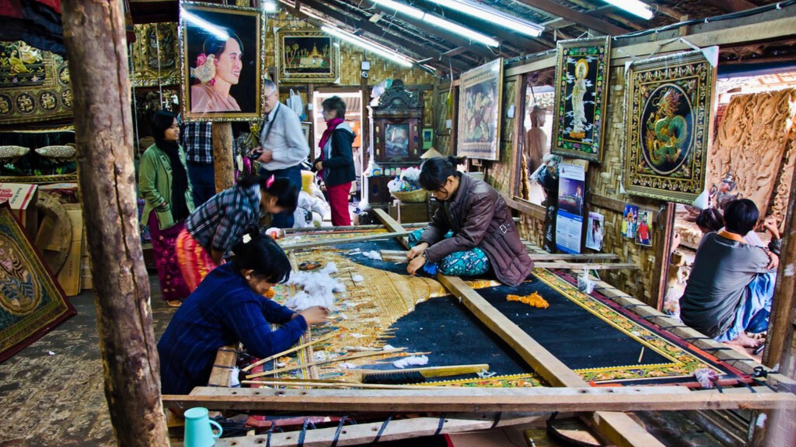 Each pattern on a tapestry in Myanmar is made meticulously
