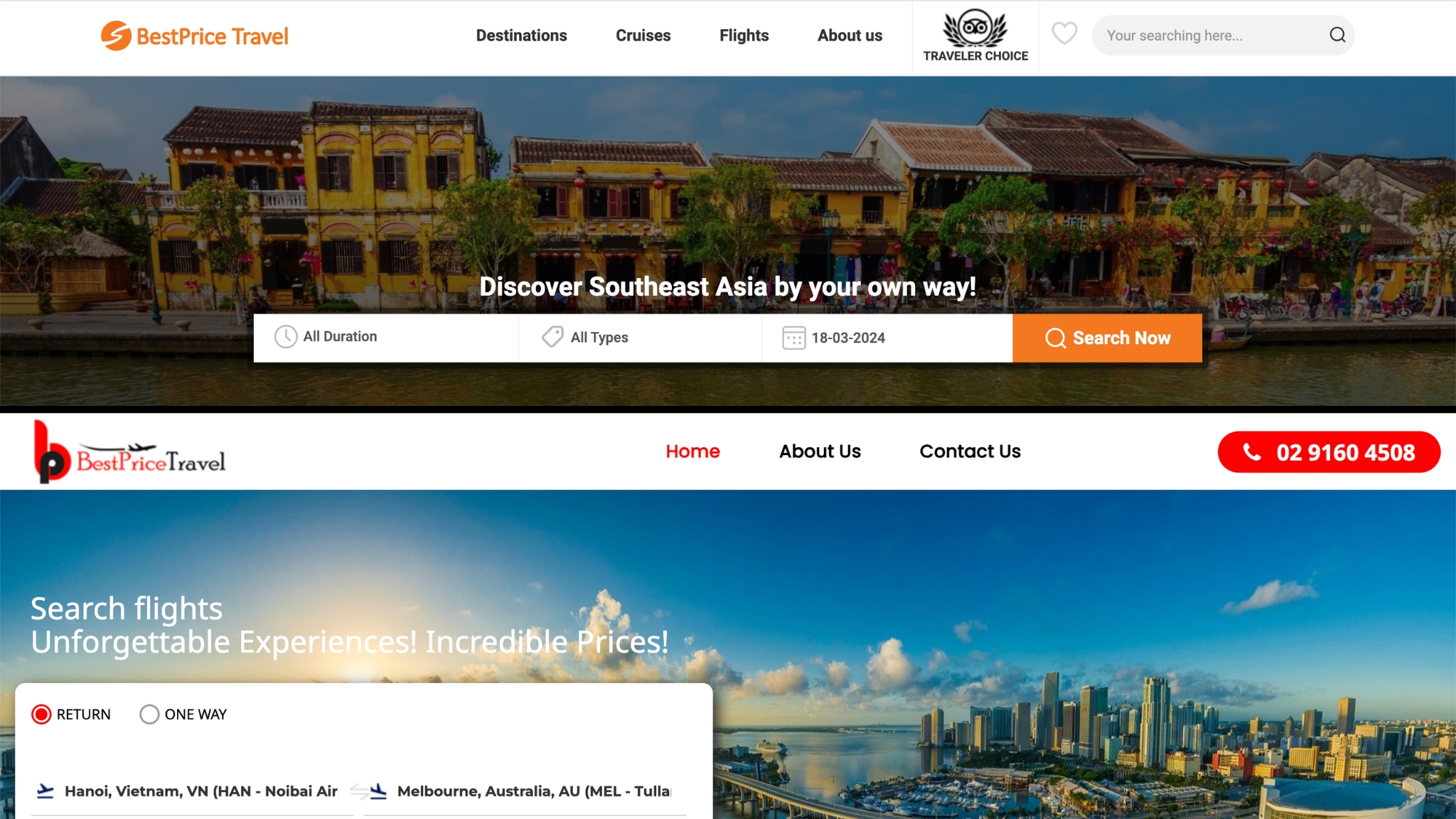 BestPrice Travel Vietnam (upper) And BestPrice Travel Australia (lower)