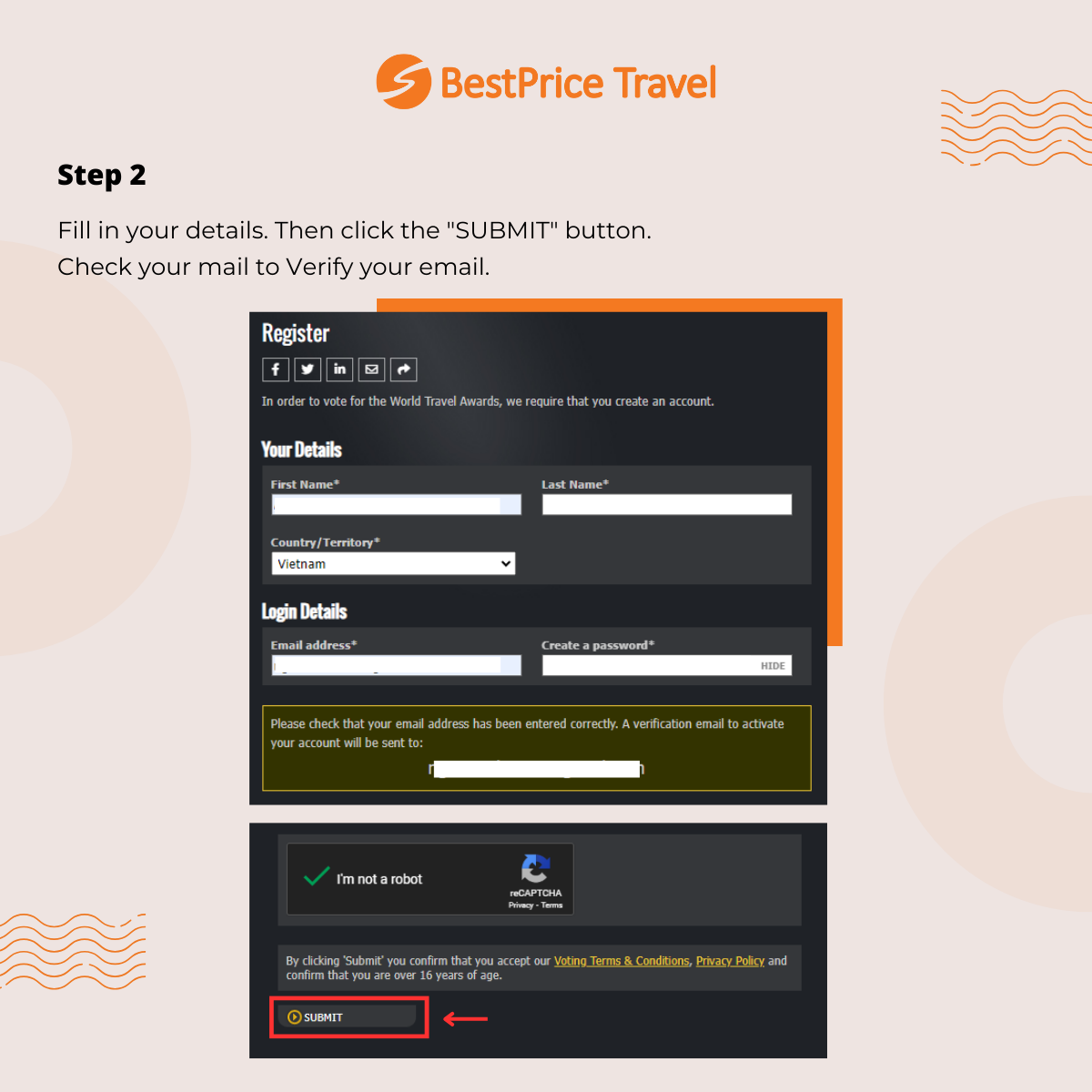 Step 2 vote for BestPrice Travel