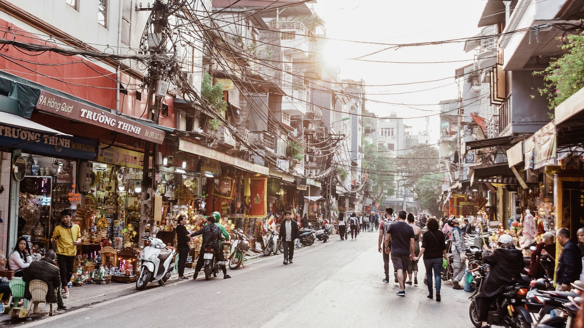 Bustling Street Life Of Hanoi Old Quarter