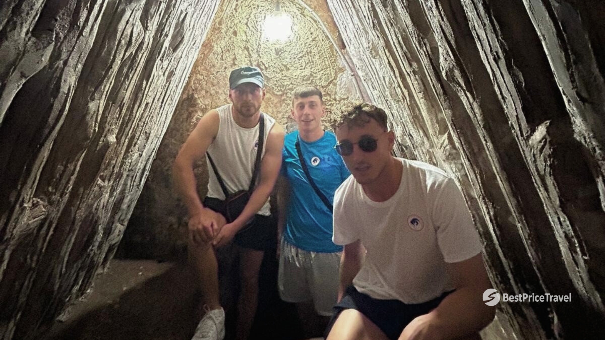 Visitors Explore The Tunnel System Of Cu Chi Tunnels