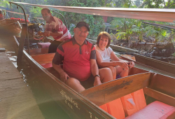 On The Long Tail Boat at Damnoen Saduak Floating Market