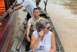 Long tailed boat at Mekong delta