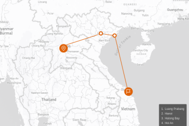 A Glimpse of Vietnam & Laos 12 days Route Map
