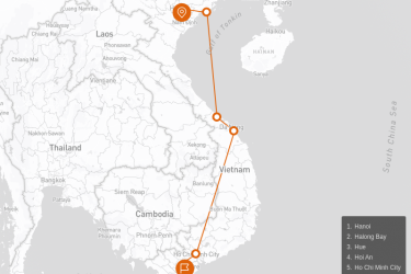 Adventure Real Vietnamese Food 12 days Route Map