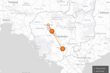 Cambodia Culinary Tours 6 days Route Map