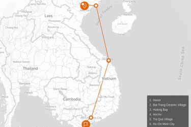 Classic Vietnam Tours for Family 12 days Route Map