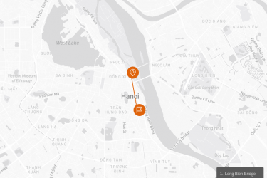 Hanoi Cycling Tour & Cooking Class Half day Route Map