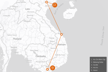 Impressive Vietnam for Lovers 10 days Route Map