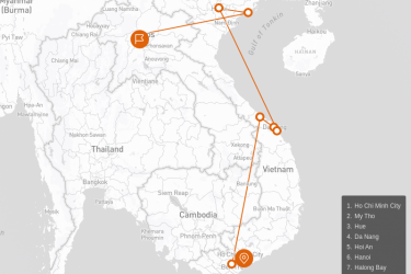 Impressive Vietnam & Laos in Luxury 14 days - Private Tour Route Map