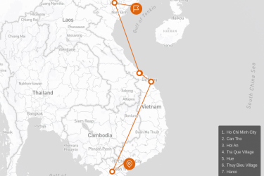 Insight Vietnam Local - Luxury Private Tour 14 days Route Map